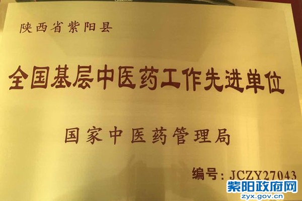 紫阳县荣获全国基层中医药工作先进单位.jpg