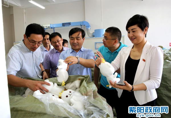 6月13日，陪同省发改委副主任刘迎军在蒿坪镇毛绒玩具社区工厂调研.jpg